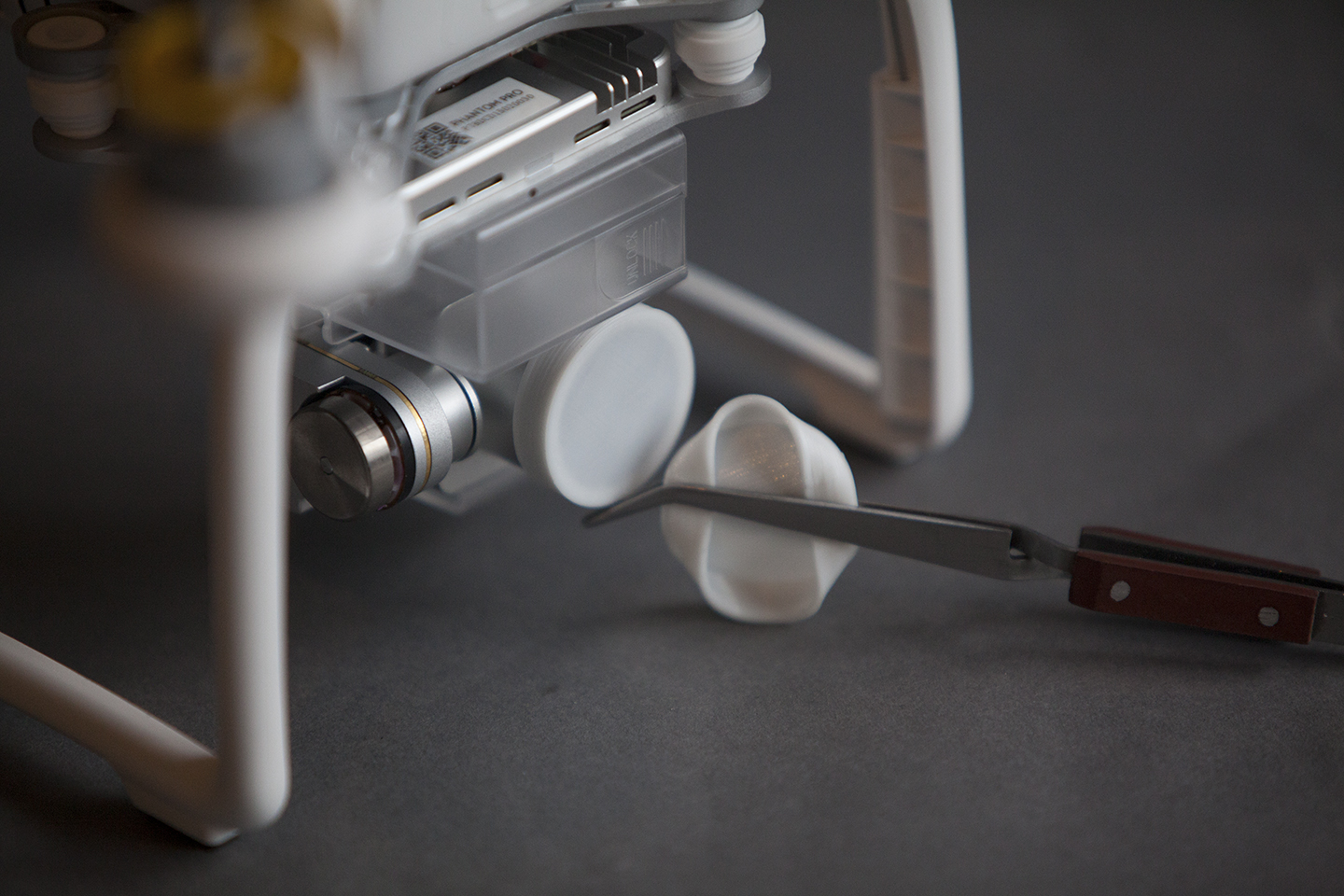 2 WHITE Flexible 3D Printed Camera Lens Caps for DJI Phantom 3 