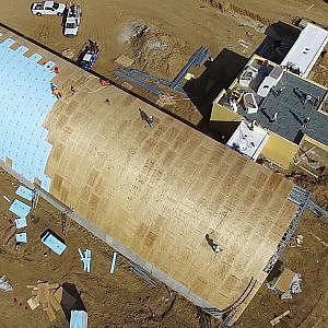 Aerial View of Red Oak Brewery, Beer Hall & Packaging Facility Construction Update #2 - Whitsett, NC