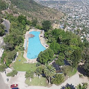 Phantom 3 Advanced aerial view at Balneario (Tupahue swimming Pool)Santiago de Chile