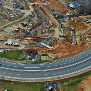 Aerial Views of Lawndale Dr. & Cotswold Ave. Intersection Construction - Greensboro, NC