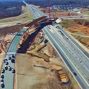 Aerial View of I-785/I-840 Northeastern Urban Loop Interchange Construction - Greensboro, NC