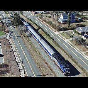 Amtrak #75 Piedmont Cruising Through Town - Elon, NC