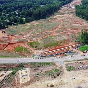 Aerial Views of N Elm St to Lake Jeanette Rd Along the I-840 Urban Loop Construction - Greensboro NC
