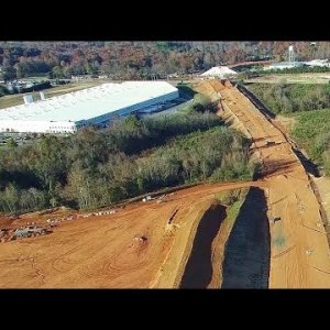 Aerial View of N.C. 119 South Relocation Project - Mebane, NC
