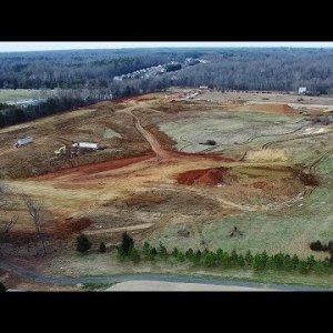 Aerial View of Site Work at New Subdivision - Whitsett, NC
