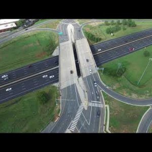 Rush Hour at NC 119 Diverging Diamond Overpass - Traffic Flow Time Lapse