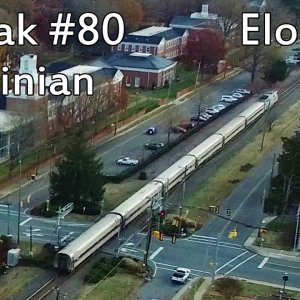 Aerial Tracking of Amtrak #80 Carolinian through Elon, NC