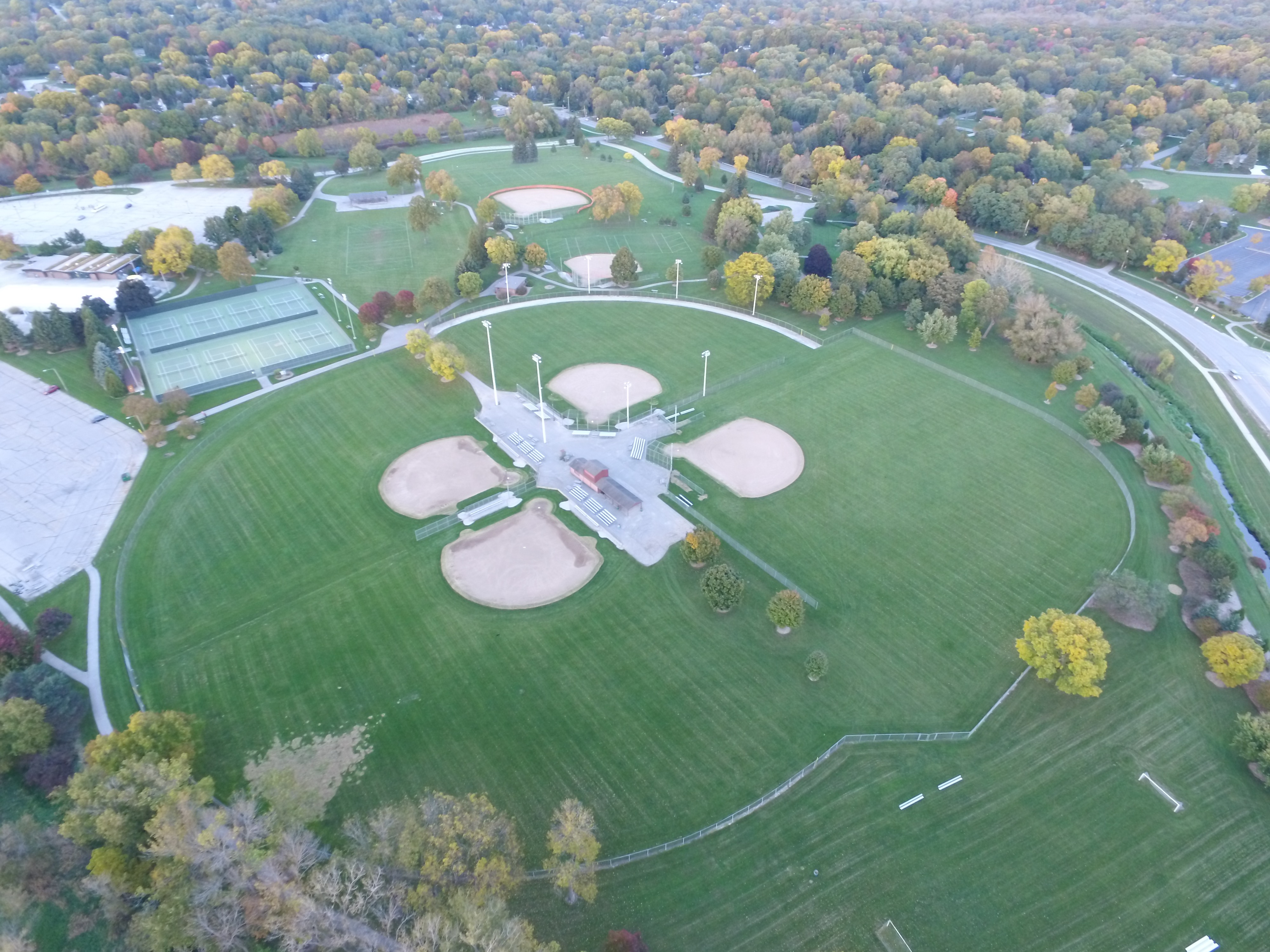 Above Wirth Park Ball Diamonds