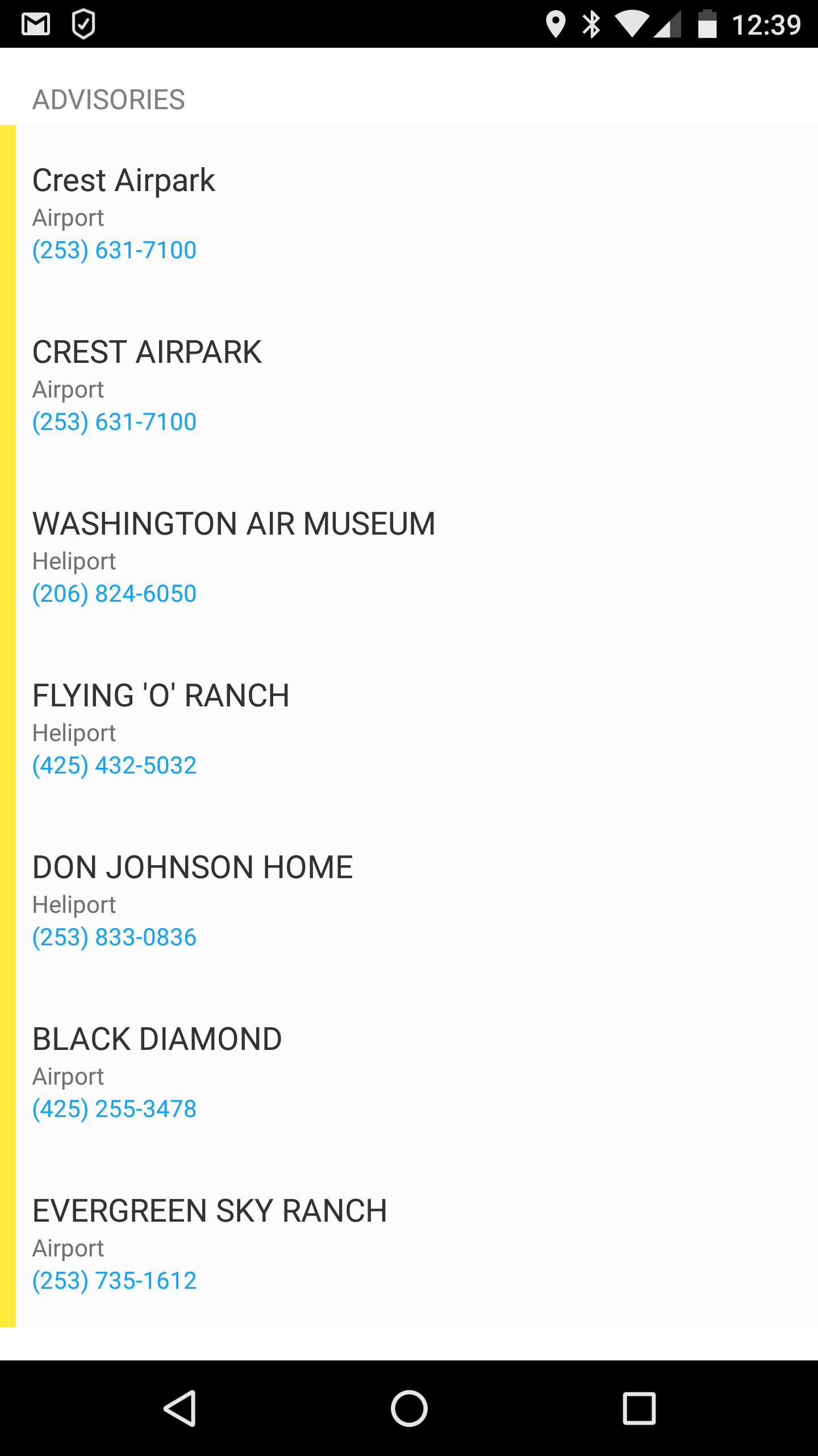 Advisories 2 Airport info
