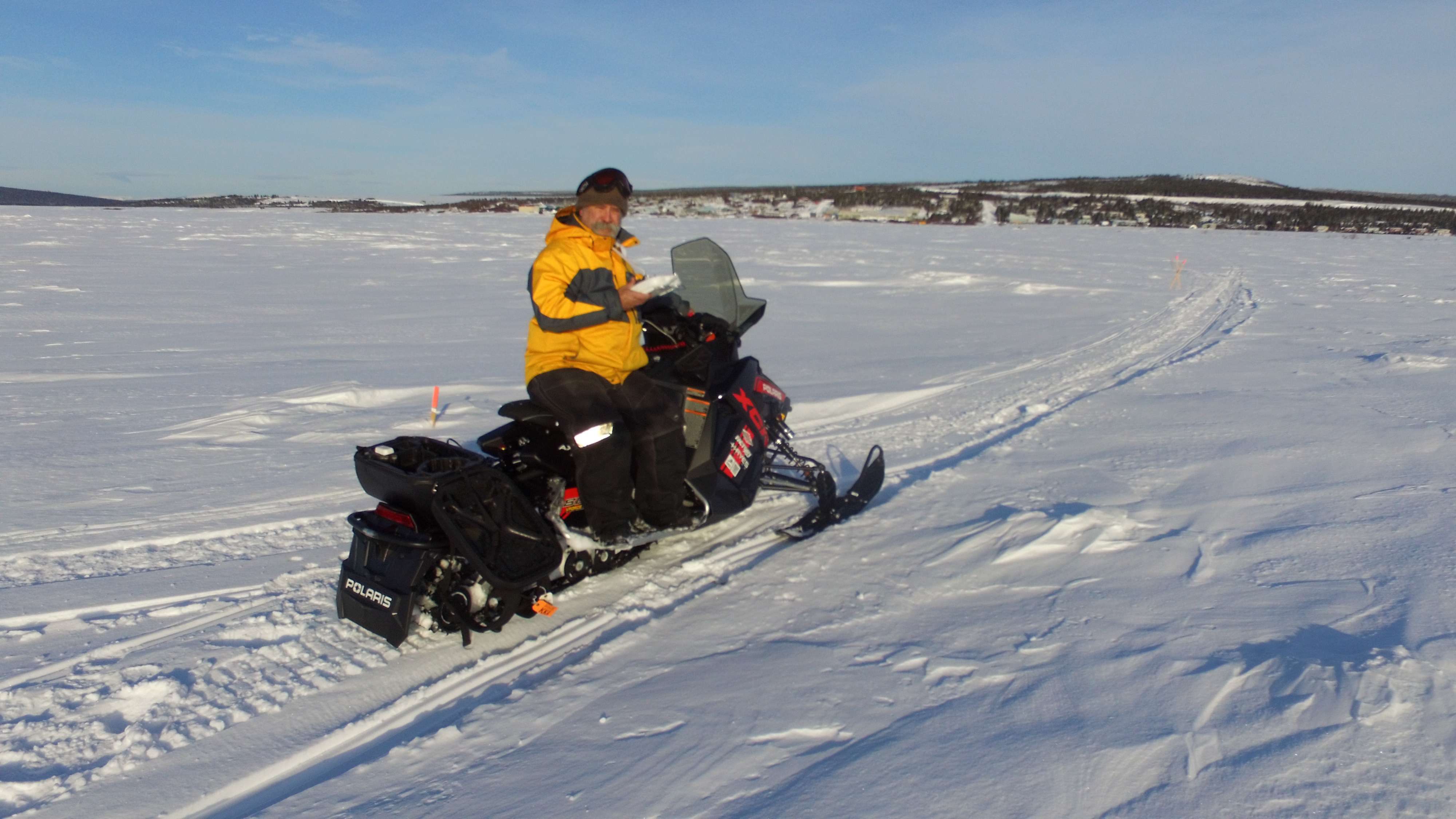 I rode a snowmobile onto the frozen ocean to take the Koyuk shot.